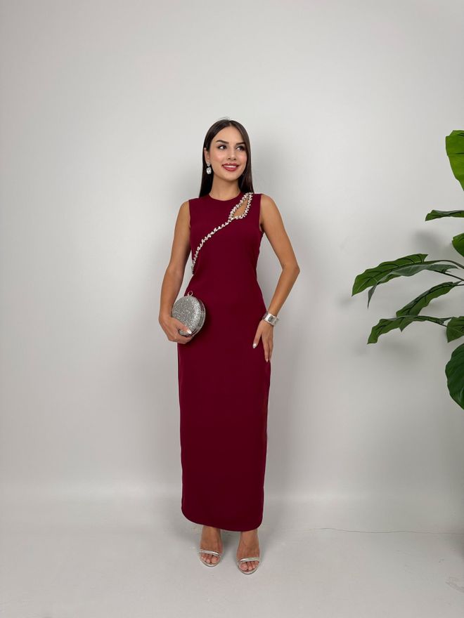 Miss Janell Claret Red Elegant Sheath Dress Wholesale Clothing Sexy