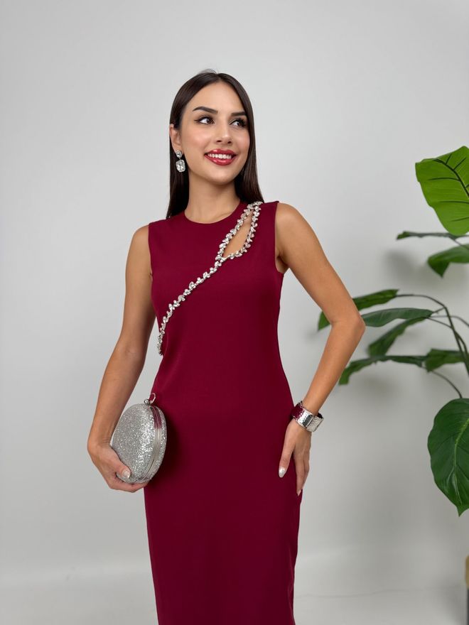Miss Janell Claret Red Elegant Sheath Dress Wholesale Clothing Christmas