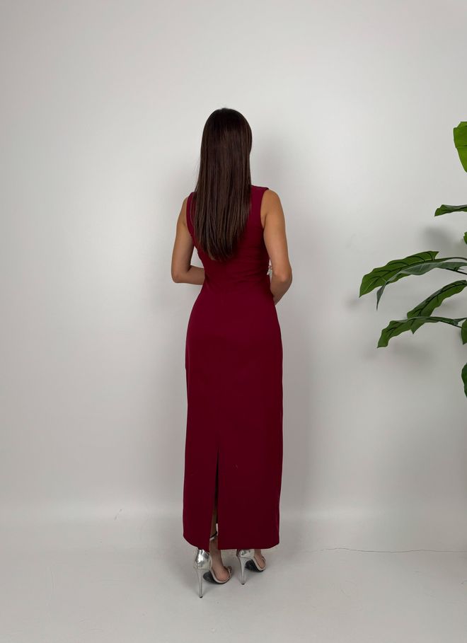 Miss Janell Claret Red Elegant Sheath Dress Wholesale Clothing 1