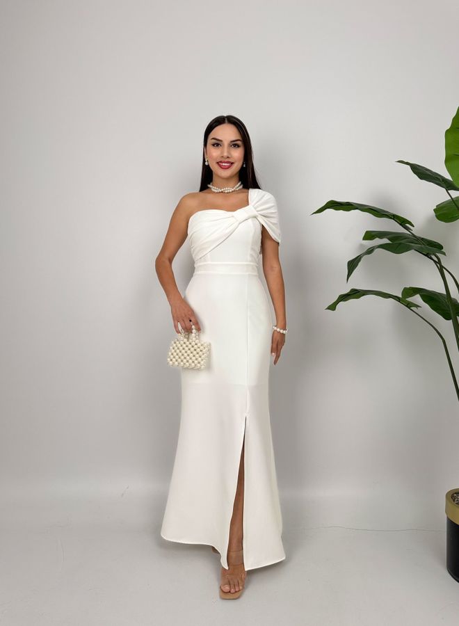 Miss Janell Белое Элегантное Платье оболочка С Декольте На Одно Плечо Оптовая продажа одежды Сексуальный