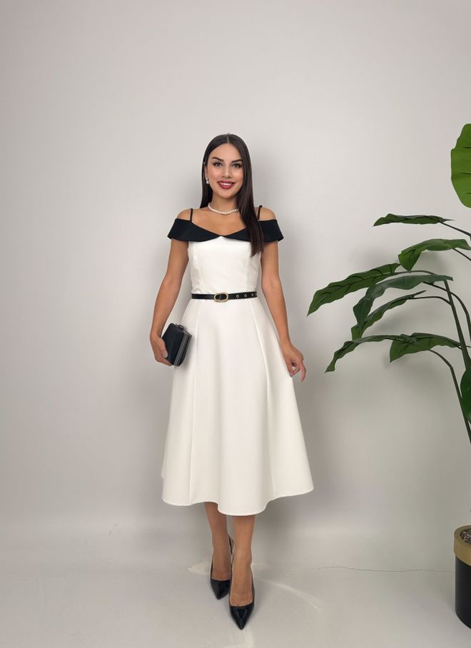 Miss Janell Vestido Branco Elegante Fit And Flare Roupas por atacado Sensual