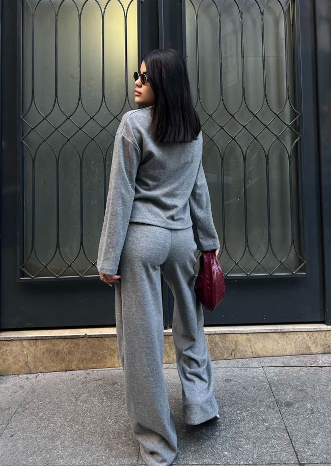 Miss Janell Комплект Сиво Небрежен Спорт Дрехи на едро Небрежен