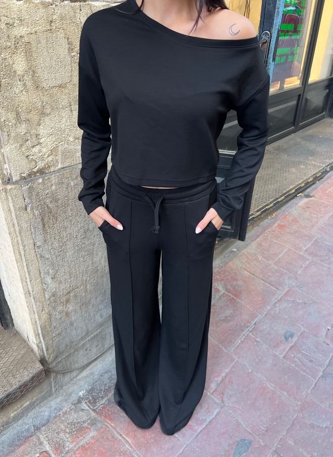 Miss Janell Комплект Черен Ежедневен Уличен Стил За Всякакви Сезони Дрехи на едро Небрежен