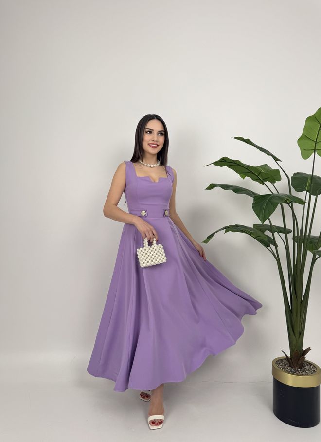 Miss Janell Fioletowa Elegancka Sukienka Fit And Flare Maxi Hurtowa sprzedaż odzieży Klasyczny