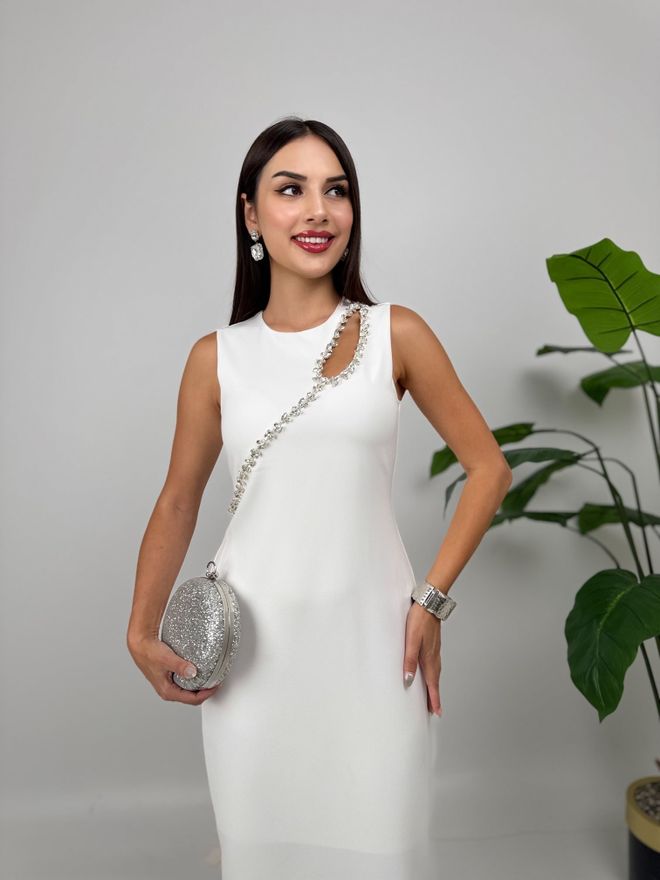 Miss Janell Elegant White Sheath Dress With Cap Sleeves Wholesale Clothing Cocktail
