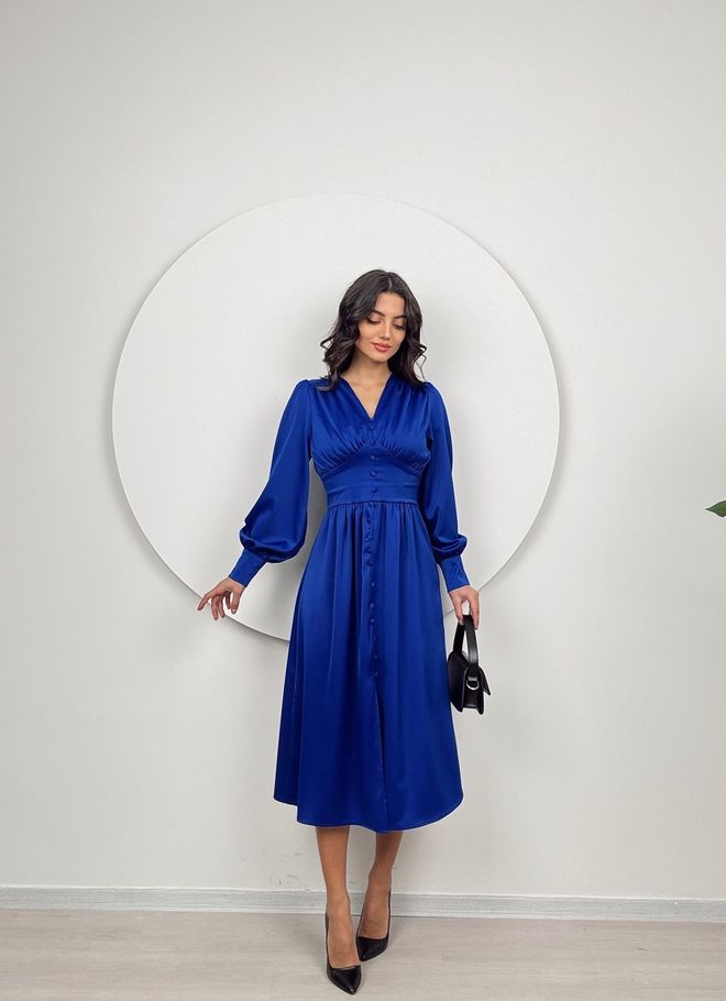 Miss Janell Blue Elegant Fit And Flare Dress Wholesale Clothing Sexy