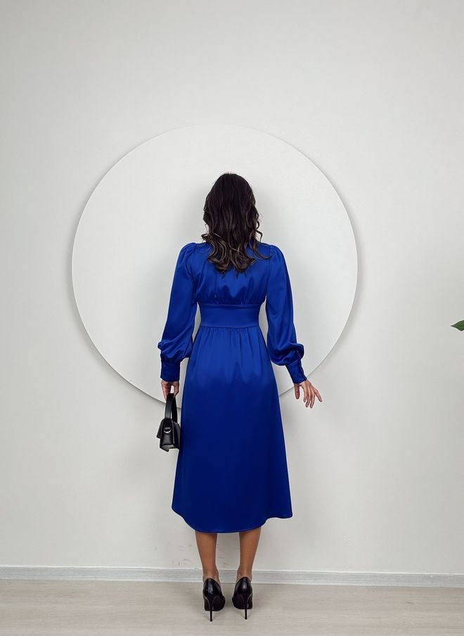 Miss Janell Синее Элегантное Платье Приталенного И Расклешенного Кроя Оптовая продажа одежды Весна