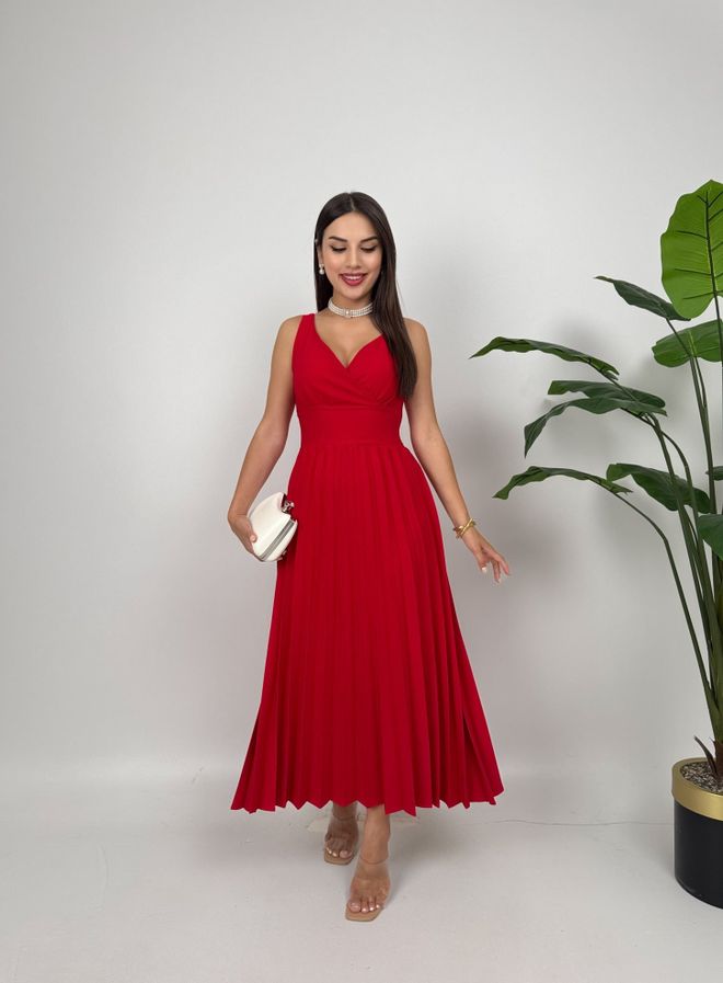 Miss Janell Red Elegant Fit And Flare Dress Wholesale Clothing Sexy