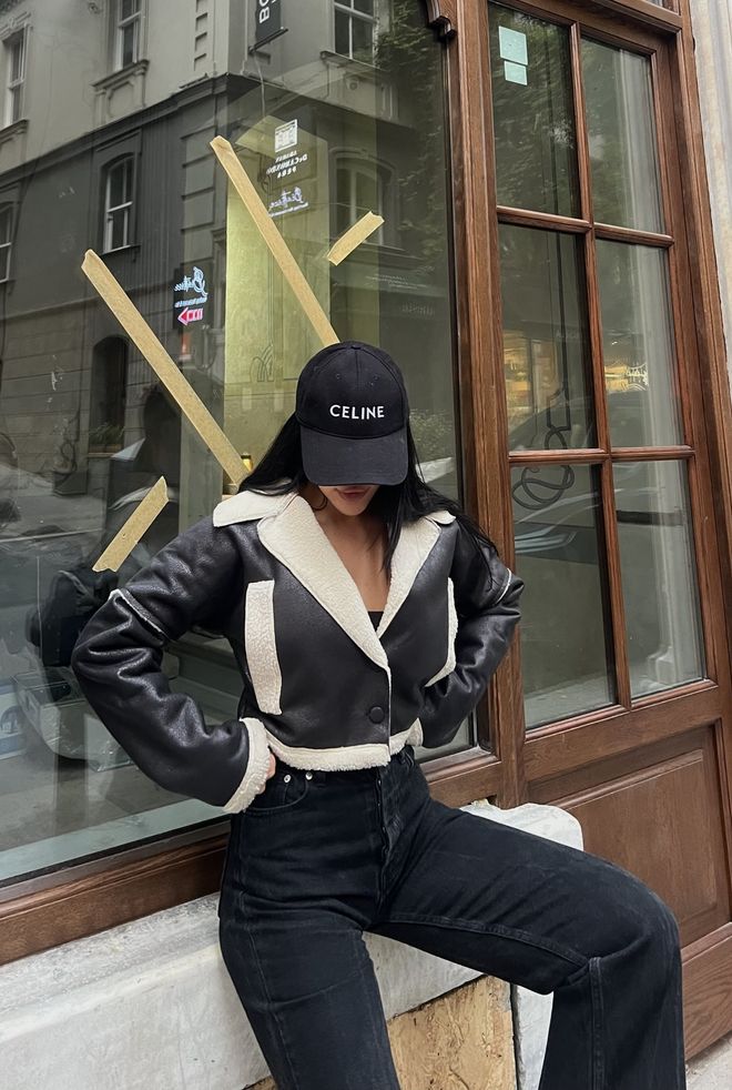 Miss Janell Blouson Bomber Noir Vêtements en gros Décontracté