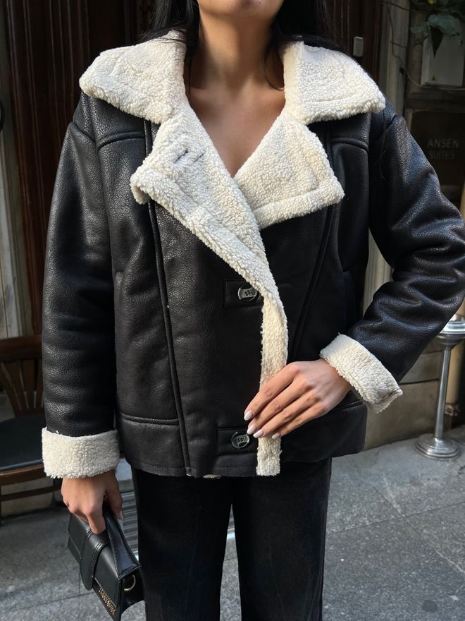 Miss Janell Blouson Aviateur Noir Vêtements en gros Décontracté