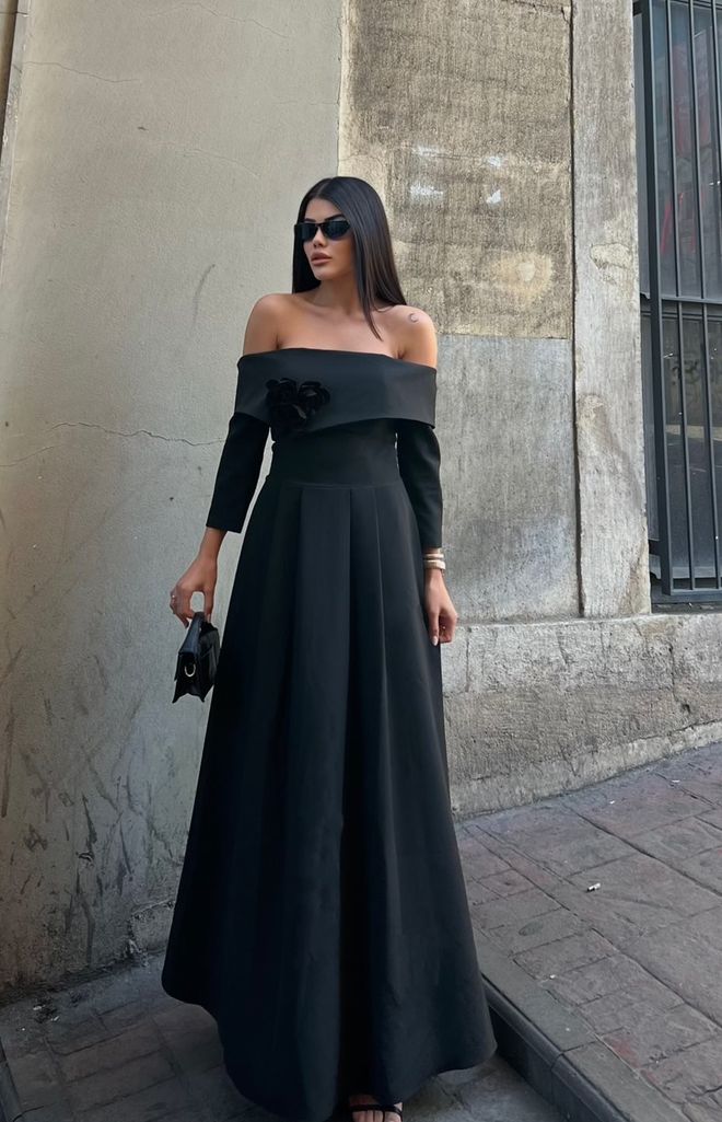 Miss Janell Rochie Neagră Elegantă Glam Fit & Flare Îmbrăcăminte cu ridicata Sexy