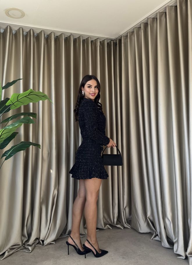 Miss Janell Black Elegant High Waist Flared Mini Skirt Wholesale Clothing 1