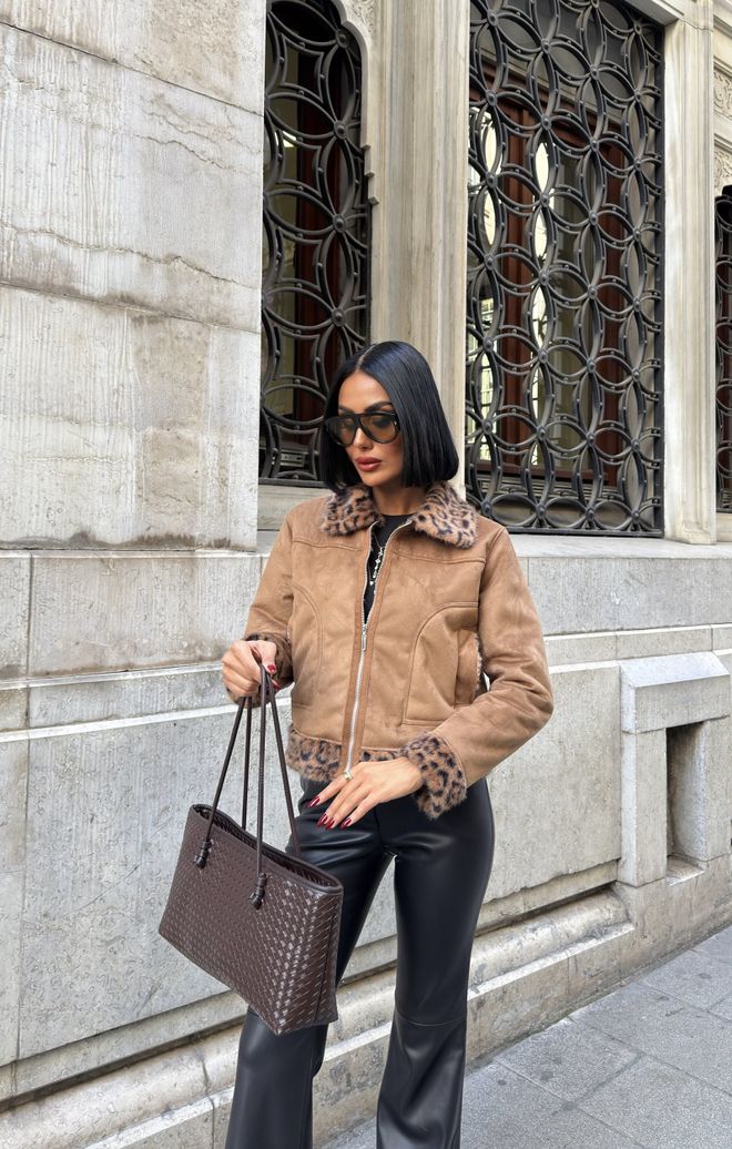 Miss Janell Brown Bomber Jacket Vintage Style For Fall Winter Wholesale Clothing Spring