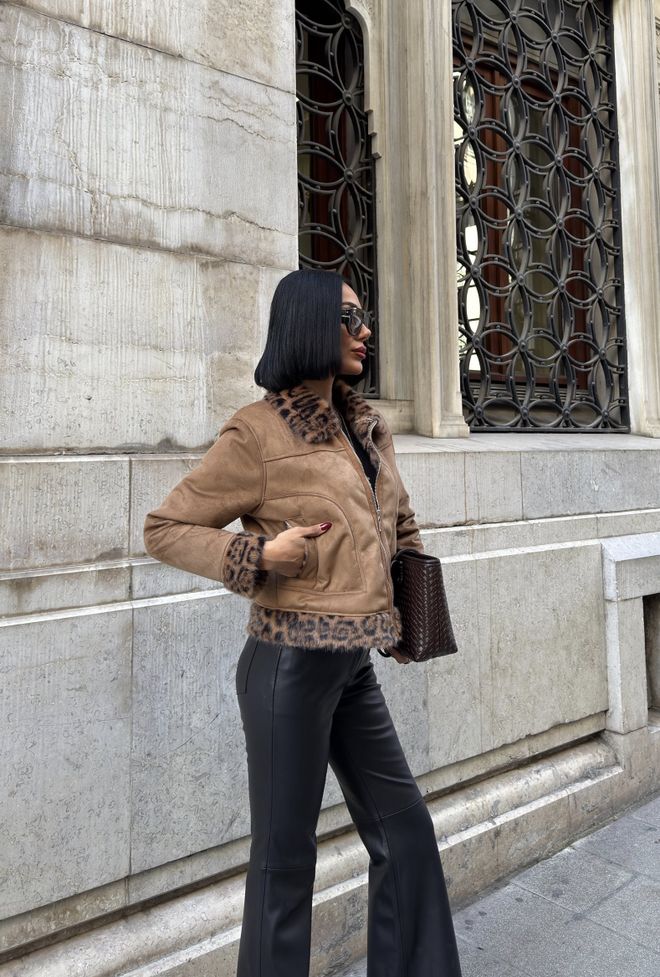 Miss Janell Brown Bomber Jacket Vintage Style For Fall Winter Wholesale Clothing Work