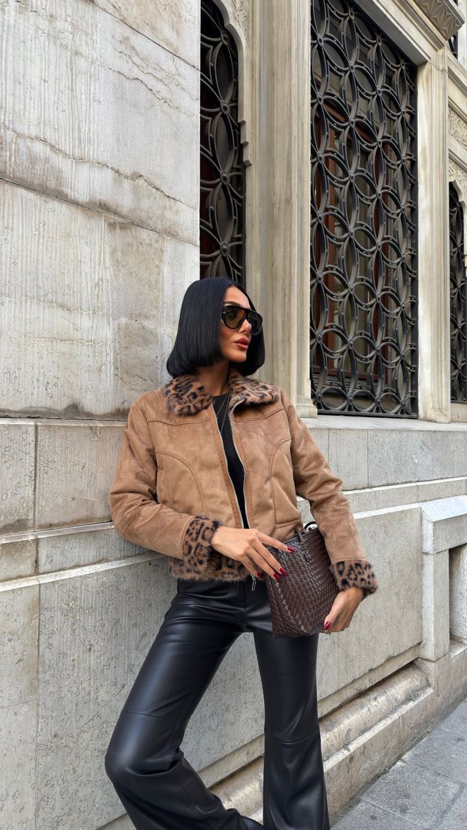 Miss Janell Brown Bomber Jacket Vintage Style For Fall Winter Wholesale Clothing 5