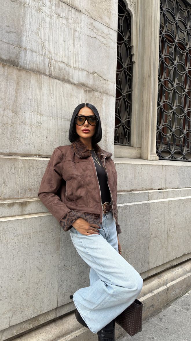 Miss Janell Brown Animal Print Fur Jacket Wholesale Clothing 1