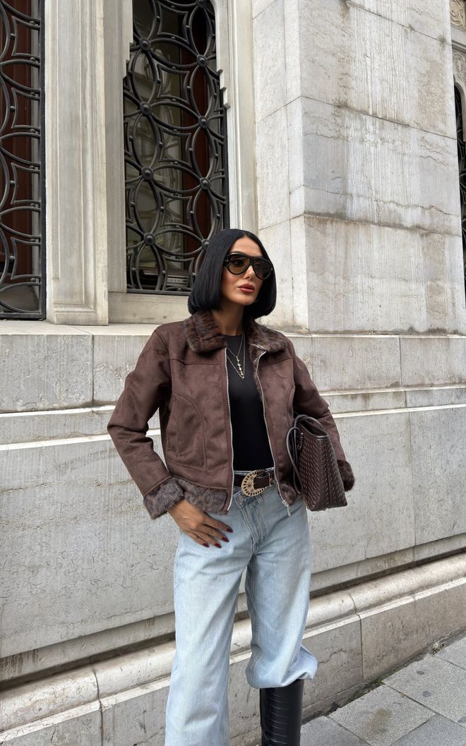 Miss Janell Brown Animal Print Fur Jacket Wholesale Clothing Spring