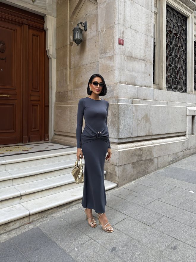 Miss Janell Grey Elegant Sexy Formal Bodycon Dress Wholesale Clothing 5