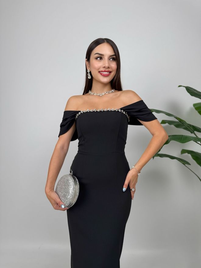 Miss Janell Rochie Neagră Elegantă Tip Teacă Cu Mâneci Scurte Îmbrăcăminte cu ridicata Sexy