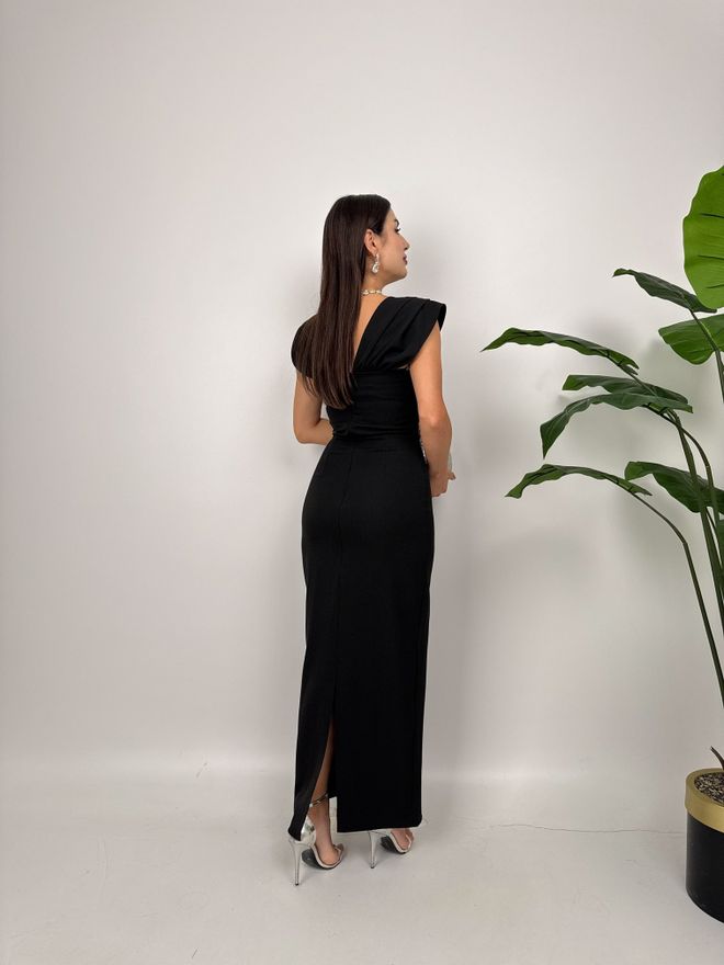 Miss Janell Rochie Neagră Elegantă Tip Teacă Cu Mâneci Scurte Îmbrăcăminte cu ridicata 1