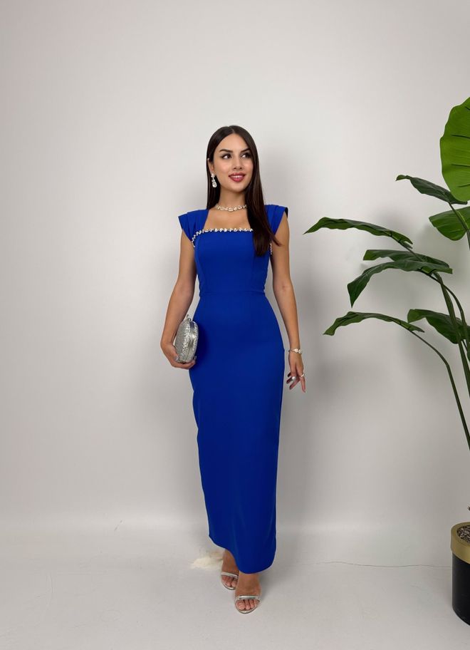 Miss Janell Rochie Draperie Albastră Elegantă Cu Mâneci Capac Îmbrăcăminte cu ridicata Sexy