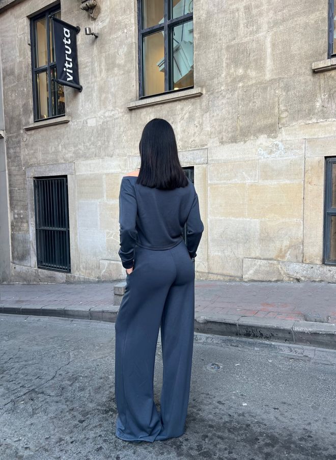 Miss Janell Set Bleumarin Elegant Casual Îmbrăcăminte cu ridicata Casual