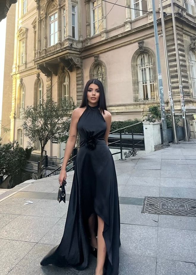 Miss Janell Vestito Nero Elegante Glam Sottoveste Abbigliamento all'ingrosso Sexy