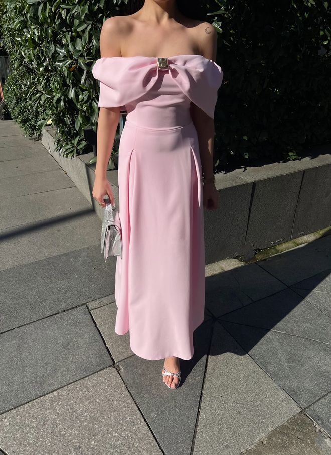 Miss Janell Elegant Pink Fit And Flare Dress Wholesale Clothing 1