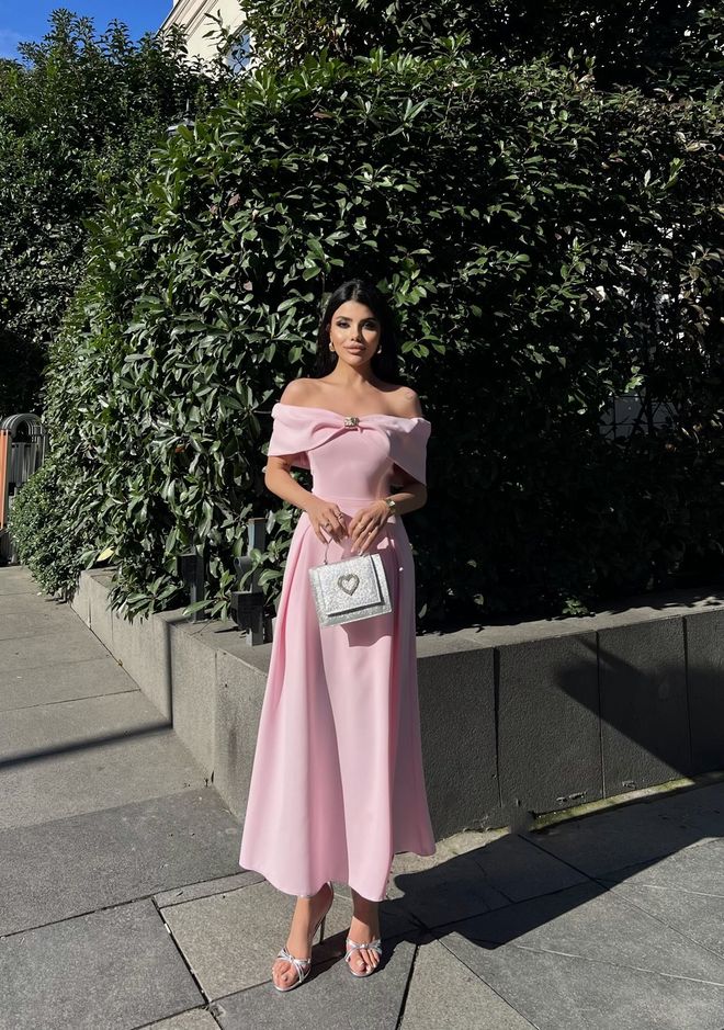 Miss Janell Elegant Pink Fit And Flare Dress Wholesale Clothing 5