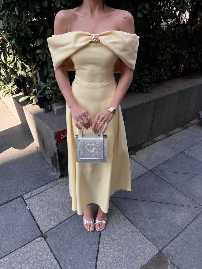 Miss Janell Vestido Amarelo Elegante Fit And Flare Roupas por atacado Sensual