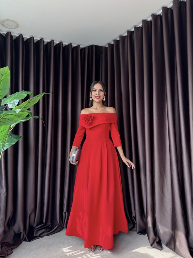 Miss Janell Елегантна Црвена Фит Анд Фларе Хаљина Велепродаја одеће Формални