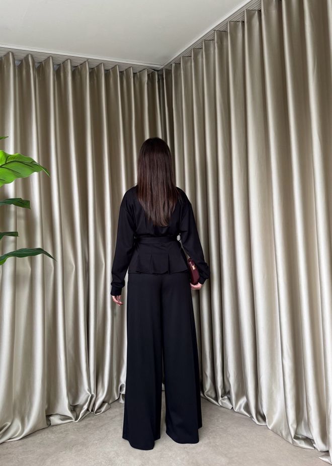 Miss Janell Schwarzes Elegantes Bescheidenes Palazzo Set Großhandelskleidung 1