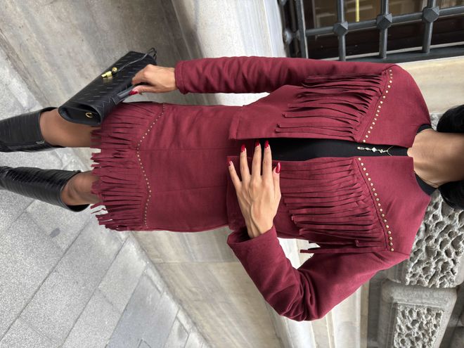 Miss Janell Bordowa Czerwona Mini Spódnica Bodycon Z Wysokim Stanem Hurtowa sprzedaż odzieży Seksowny