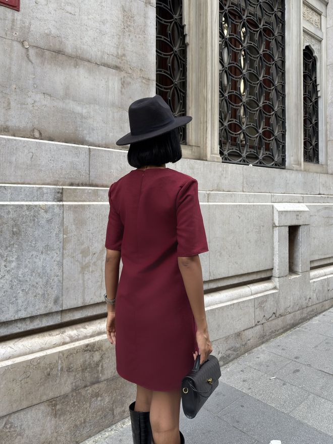 Miss Janell Bordo Crvena Elegantna Mini Haljina Veleprodaja odjeće Ležerni