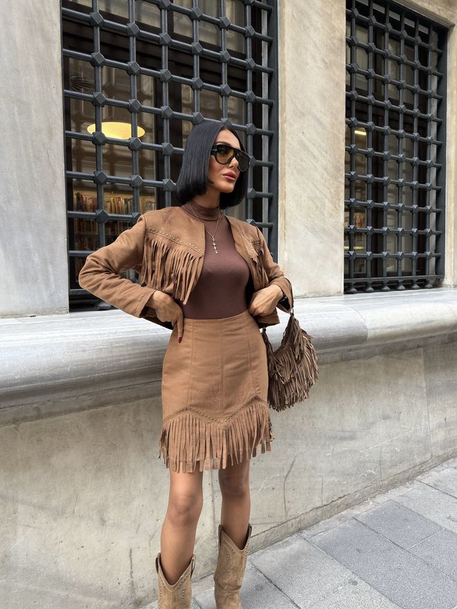 Miss Janell Brązowa Bodycon Mini Spódnica Z Wysokim Stanem Hurtowa sprzedaż odzieży Wiosna