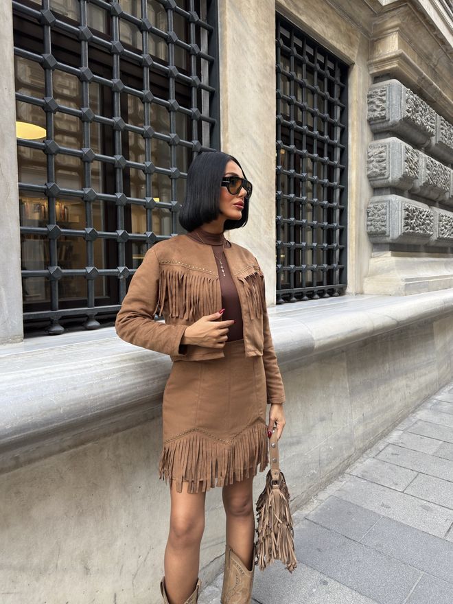 Miss Janell Brązowa Bodycon Mini Spódnica Z Wysokim Stanem Hurtowa sprzedaż odzieży 5