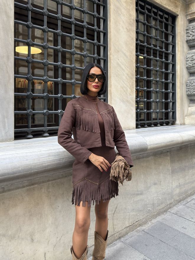 Miss Janell Brązowy Bodycon Mini Średni Stan Odzież Wsuwana Hurtowa sprzedaż odzieży 1