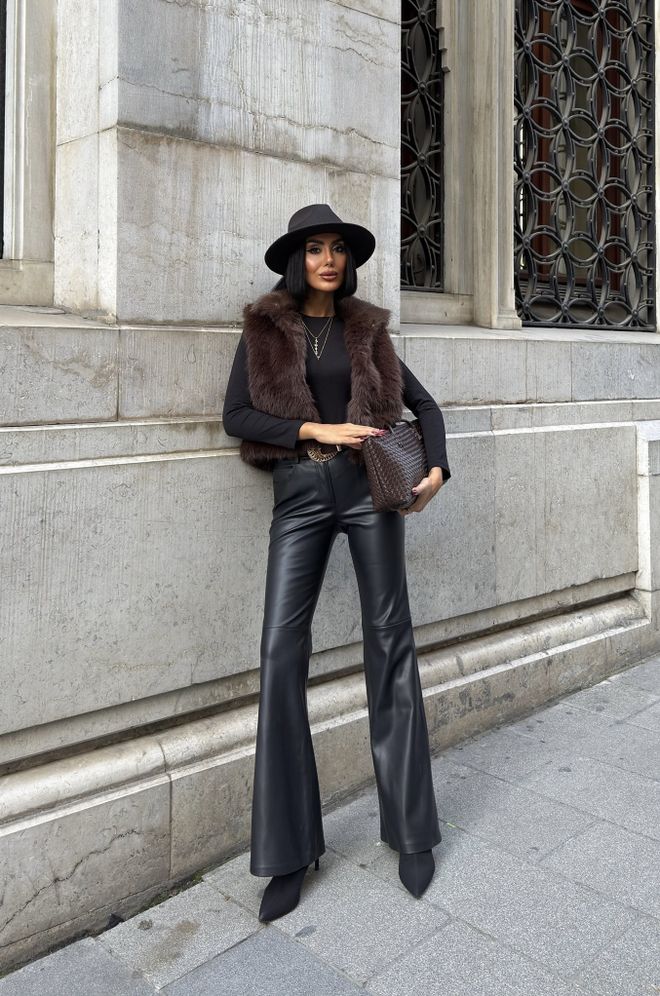 Miss Janell Castanho Elegante Casual Vintage Formal Glamoroso Retro Colete Roupas por atacado Cocktail