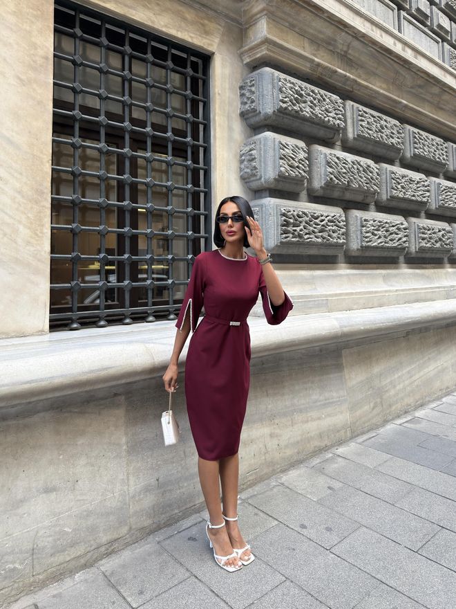 Miss Janell Rochie Roșu Bordo Îmbrăcăminte cu ridicata Sexy