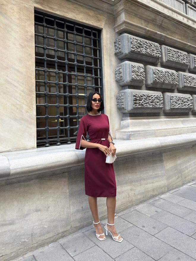 Miss Janell Rochie Roșu Bordo Îmbrăcăminte cu ridicata Serviciu