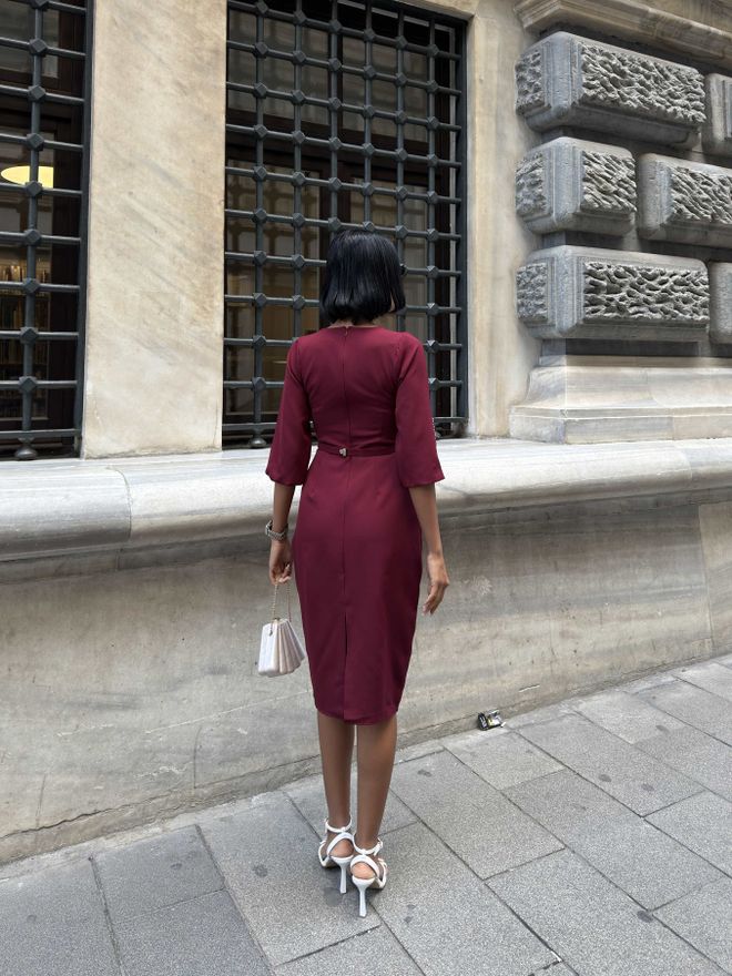 Miss Janell Rochie Roșu Bordo Îmbrăcăminte cu ridicata 1