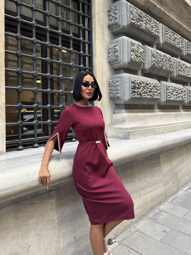 Miss Janell Rochie Roșu Bordo Îmbrăcăminte cu ridicata Primăvară