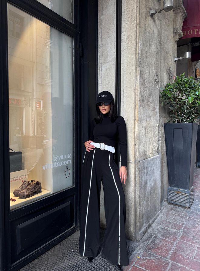 Miss Janell Black Elegant Casual Streetwear Set Wholesale Clothing Casual