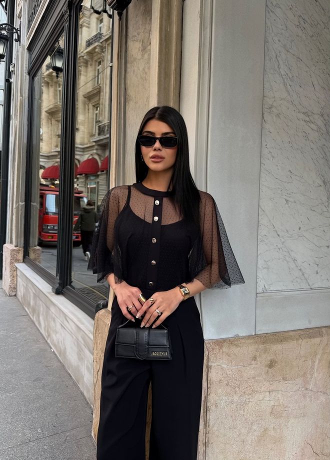 Miss Janell Black Elegant Tailored Jumpsuit Wholesale Clothing 1