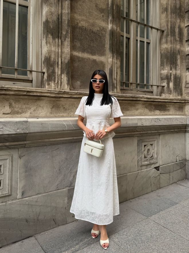 sachin and babi light blue dress Modest White Dresses for Women