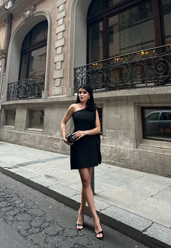 Miss Janell Black Elegant Glam Mini Sheath Dress Wholesale Clothing Formal