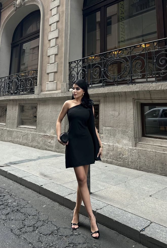 Miss Janell Black Elegant Glam Mini Sheath Dress Wholesale Clothing Spring