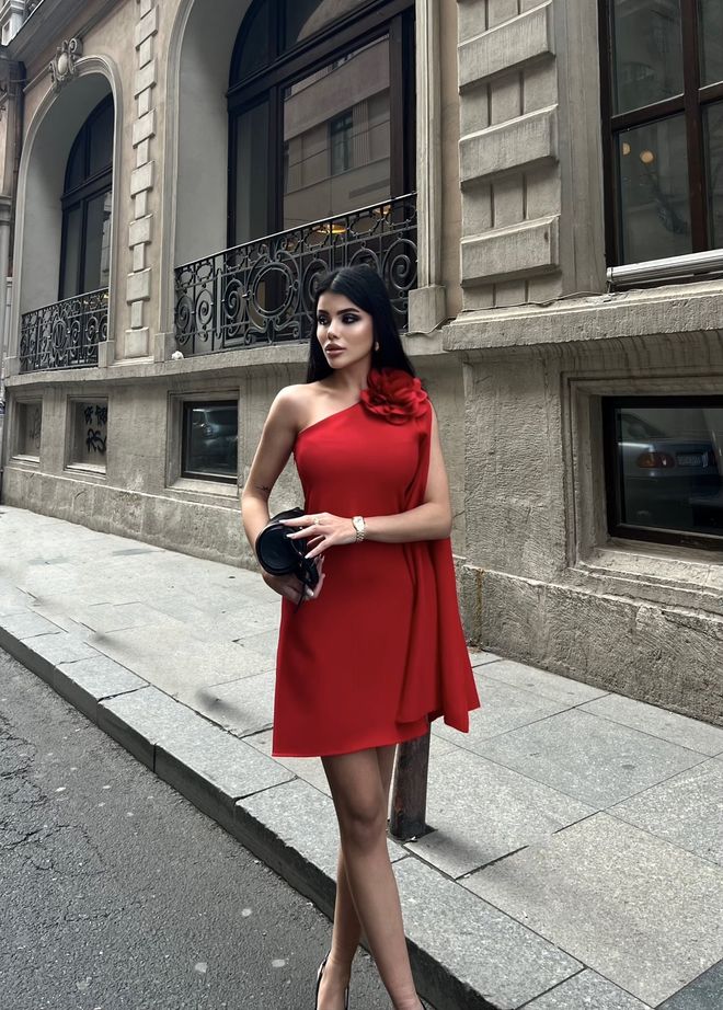 Miss Janell Rotes Sexy Elegantes Mini Mantel Kleid Großhandelskleidung Weihnachten