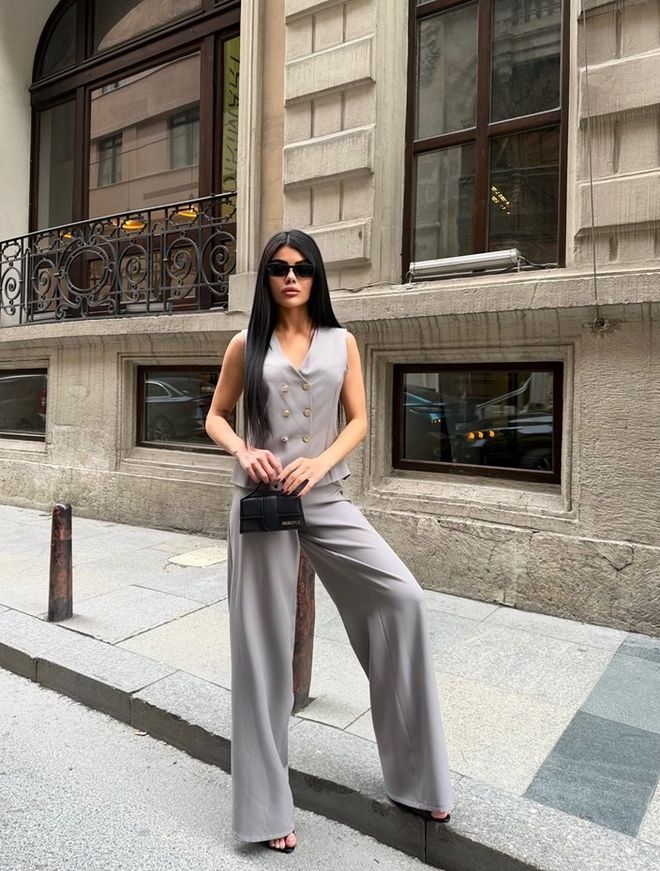 Miss Janell Abito Formale Elegante Grigio Abbigliamento all'ingrosso Formale