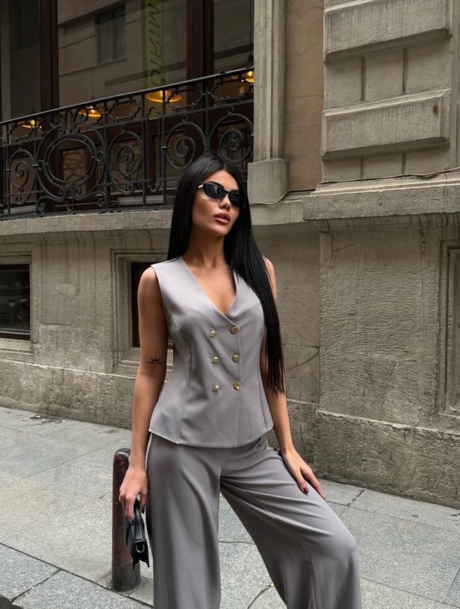 Miss Janell Grey Elegant Formal Suit Wholesale Clothing 1